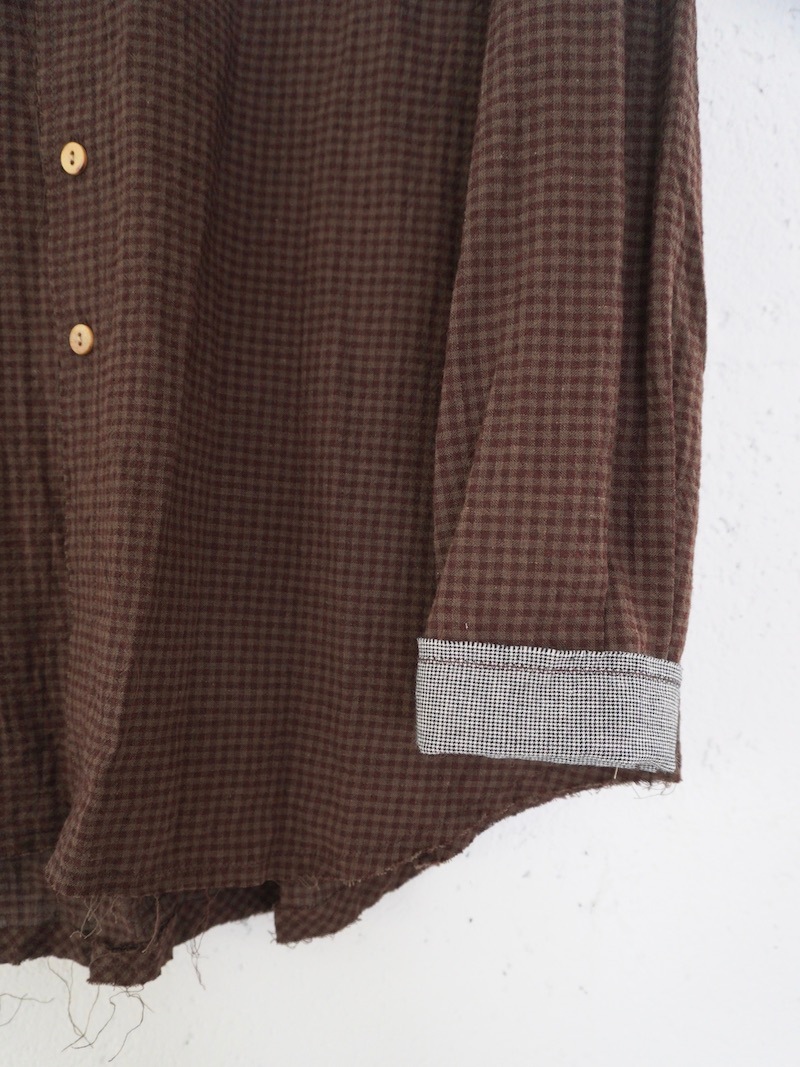 BLACKBIRD (ブラックバード) / cut off collar shirt (check) 26SS