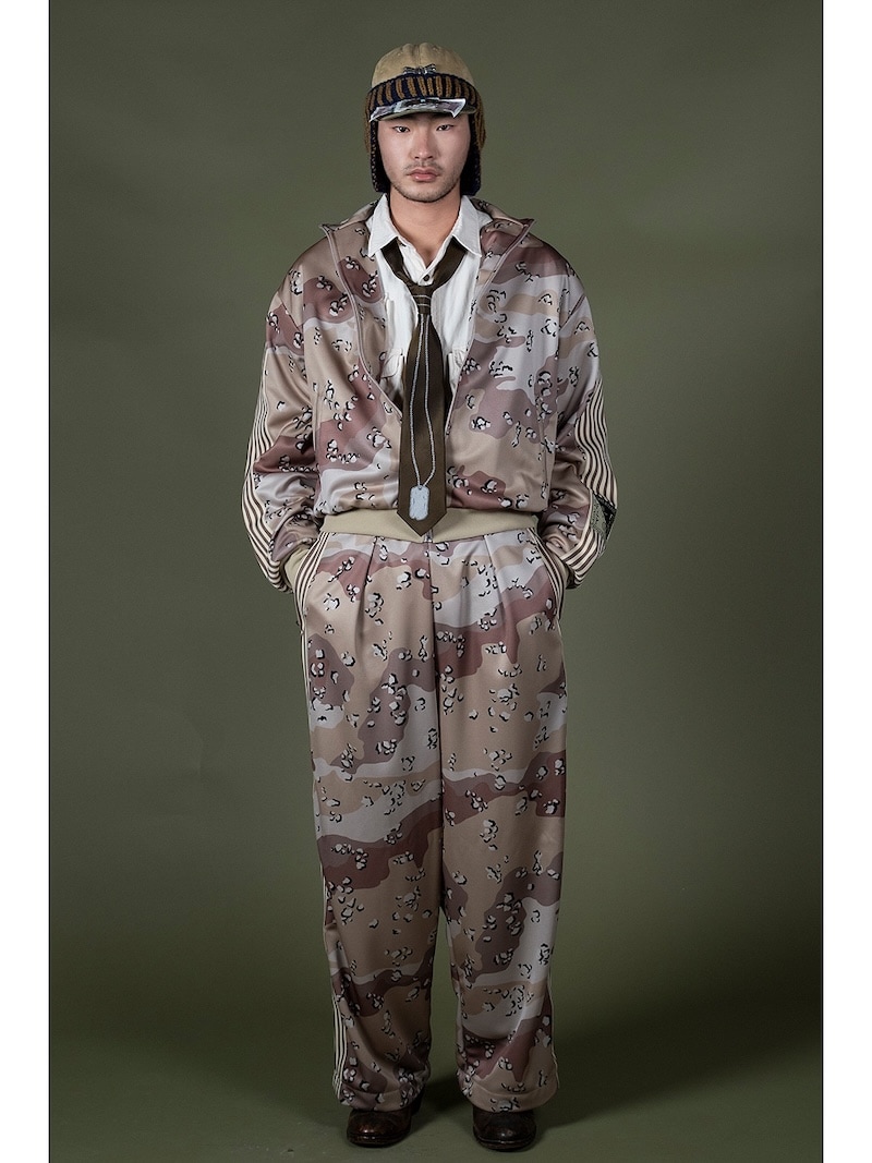 KAPITAL(キャピタル) /スムースジャージー　チョコチップ迷彩柄バギートラックパンツ 25AW  