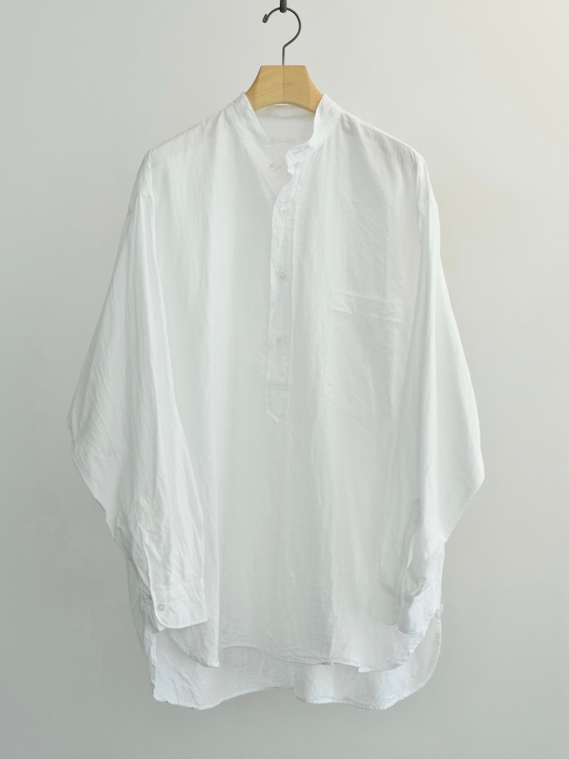 COMOLI(コモリ) / モスリン プルオーバーシャツ / WHITE 26SS