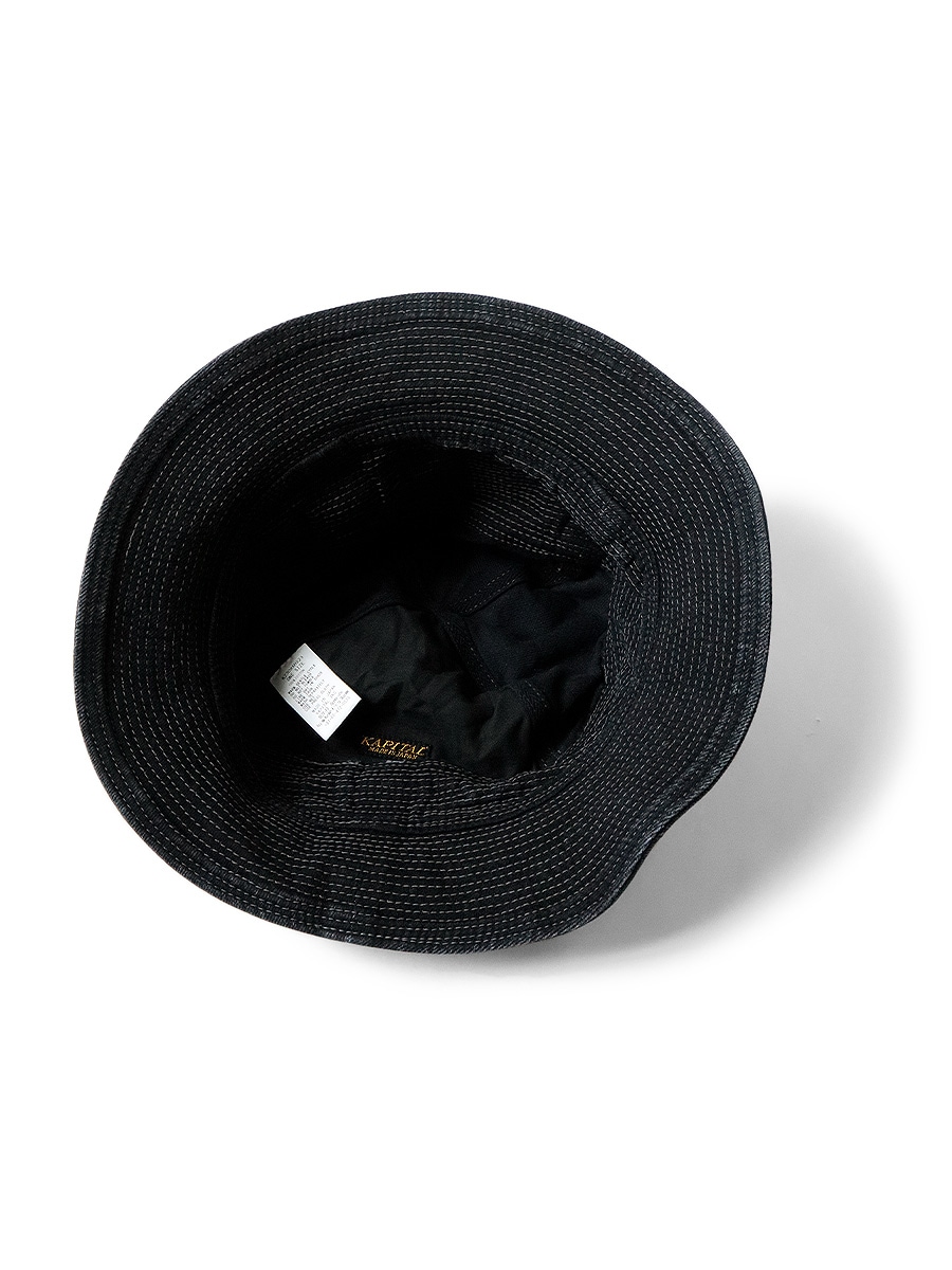 kapital 11.5ozブラック×ブラックデニム　老人と海HAT KAPITAL 11.5ozブラック×ブラックデニム 老人と海HAT(クラッシュ