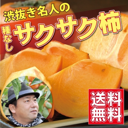 サクサク柿（種なし）2kg・家庭用5kg[奈良]堀内農園 直送 / カキ