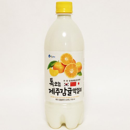 【ウリスル】しゅわっと済州みかんマッコリ（750ml／6度／ペットボトル）-賞味期限2024年02月08日
