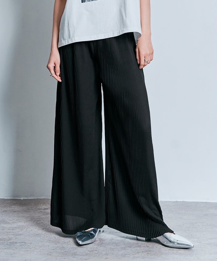 シフォンプリーツワイドパンツ 1色 【SALE】 | ボトムス,パンツ