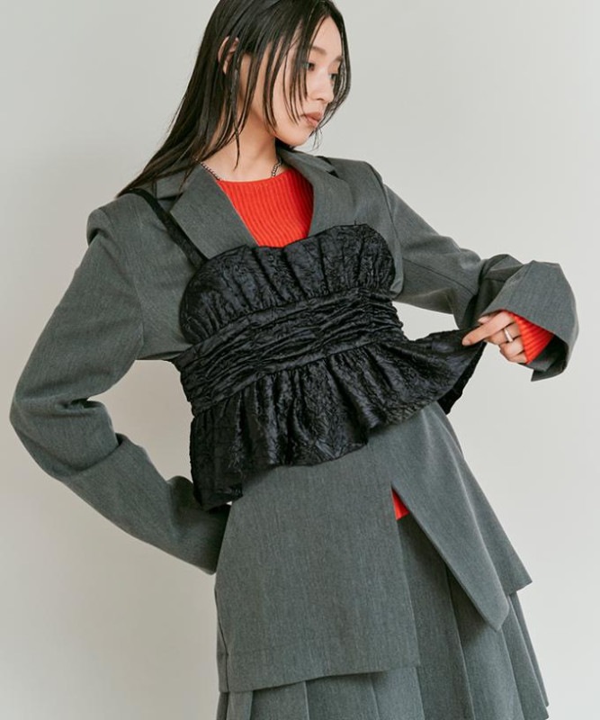 ブライトジャカード2wayビスチェ 全3色