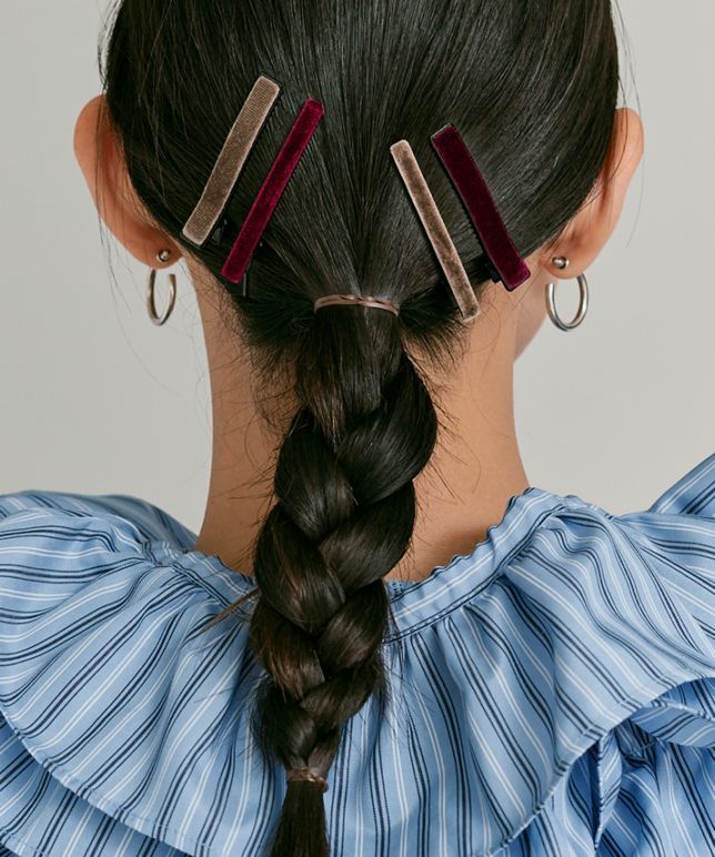 ベロアヘアクリップ 全3色