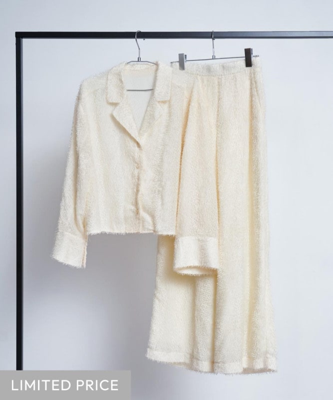 troisトロワ♡ストレッチツイル×シルケット天竺 ビスチェ　セットアップ trois - ストレッチツイルxシルケット天竺ビスチェレイヤード