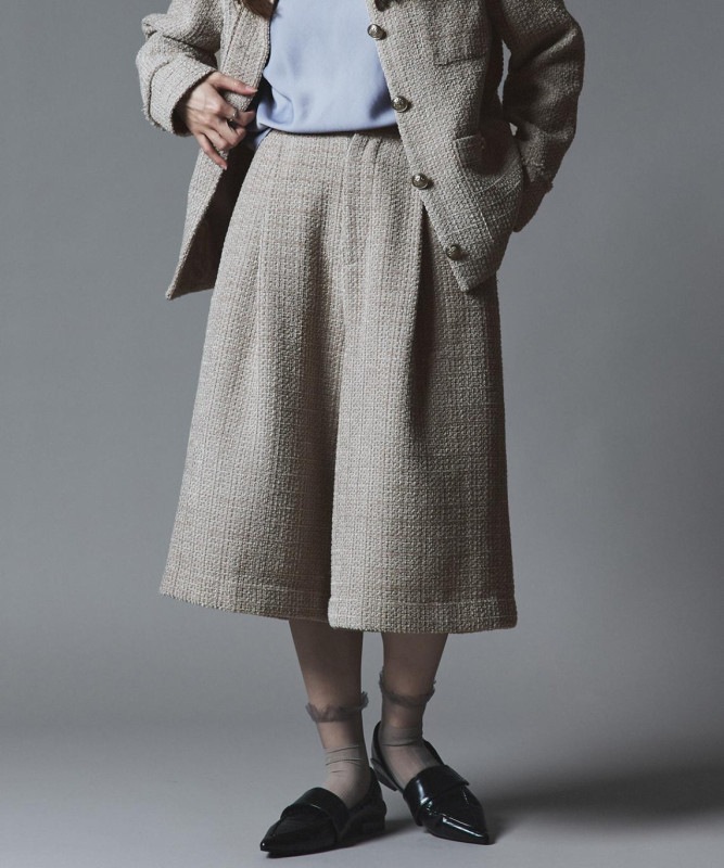 ウールミックスツイードバミューダパンツ