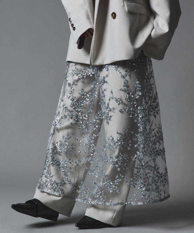 フラワースパンコールラップスカート