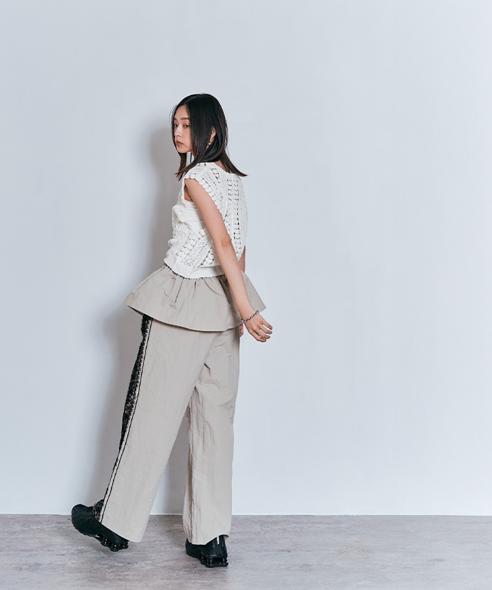 キーネッククロシェニットトップス 全2色 【SALE】