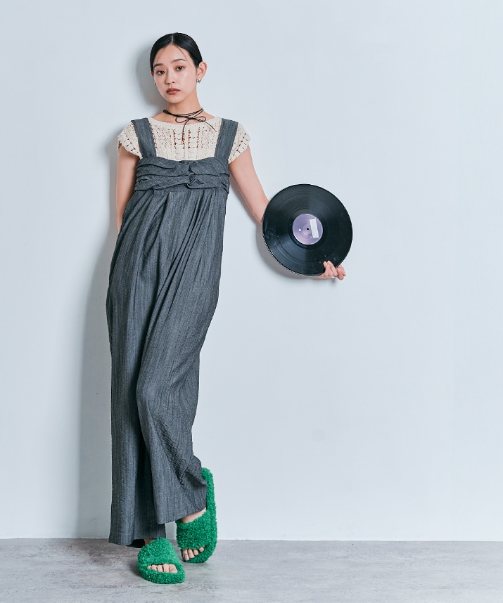 キーネッククロシェニットトップス 全2色 【SALE】