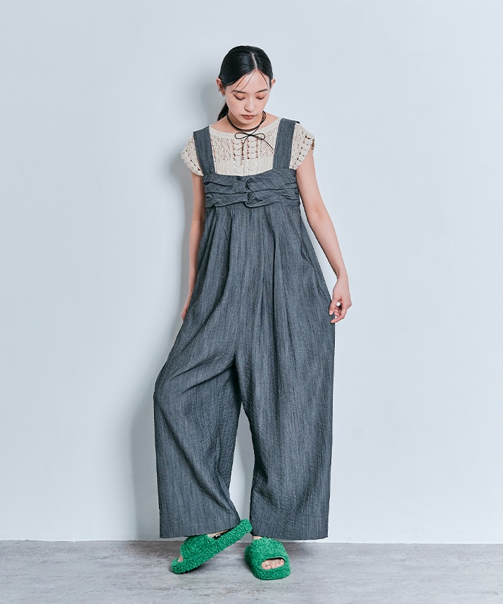 キーネッククロシェニットトップス 全2色 【SALE】