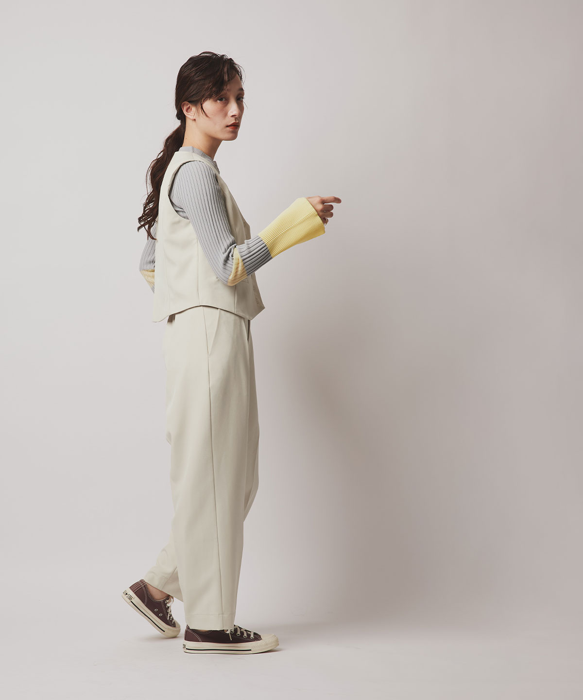 ソフトタッチツイルノーカラーベスト
