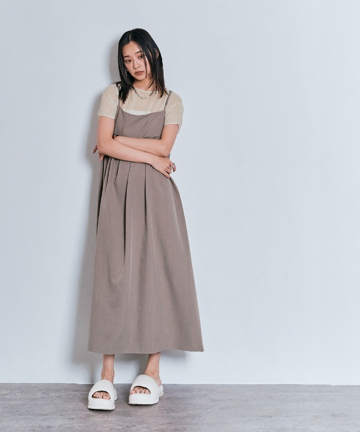 ランダムプリーツノースリーブトップス 全4色 2タイプ 【SALE