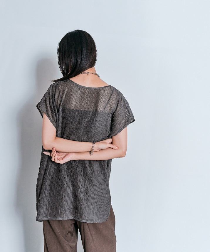 ランダムプリーツノースリーブトップス 全4色 2タイプ 【SALE