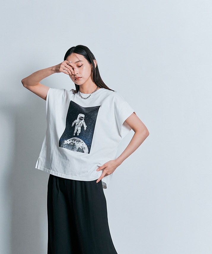 プリーツプリーズ 転写フラワープリント フレンチスリーブ 半袖カットソー 3 PLEATS PLEASE ISSEY MIYAKE プリーツプリーズ イッセイ ミヤケ 半袖