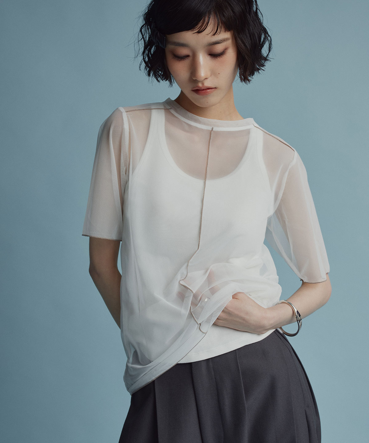 配色パイピングシアートップス | すべての商品 | W:Huku