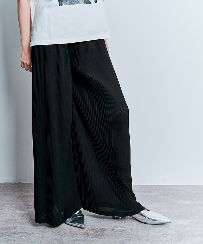 シフォンプリーツワイドパンツ 1色 【SALE】 | ボトムス,パンツ