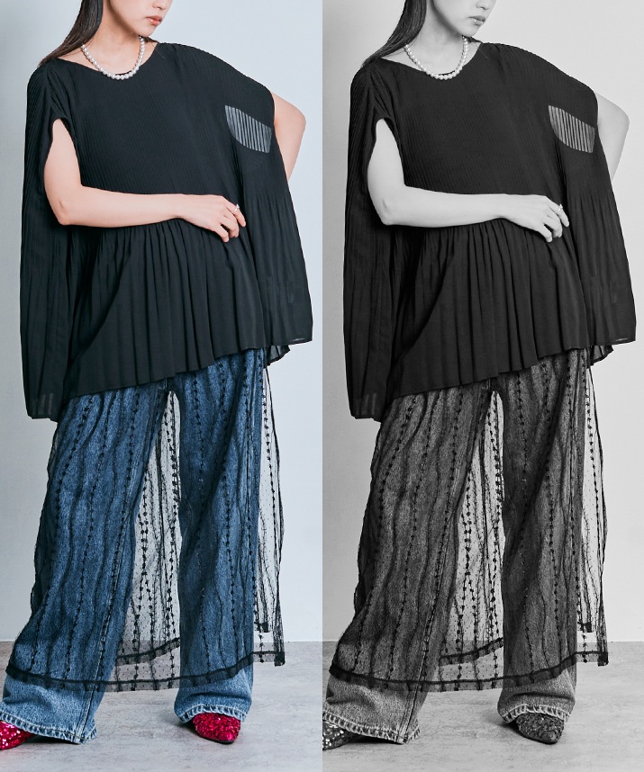 シフォンプリーツノースリーブトップス 1色 【SALE】 | トップス | W:Huku