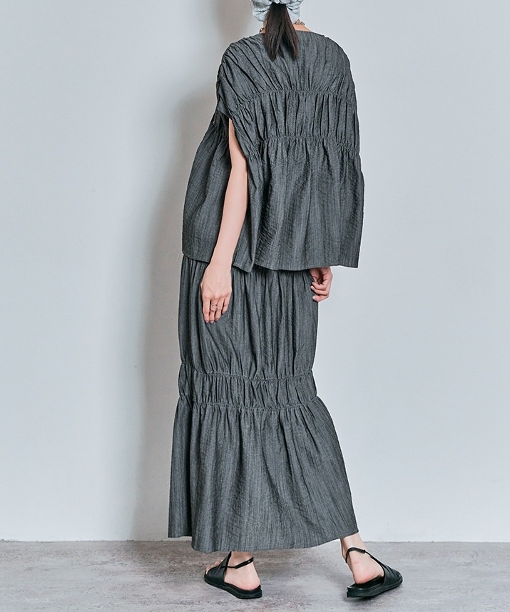 【Limited Price】【SET】シャーリングギャザーセットアップ 全3色