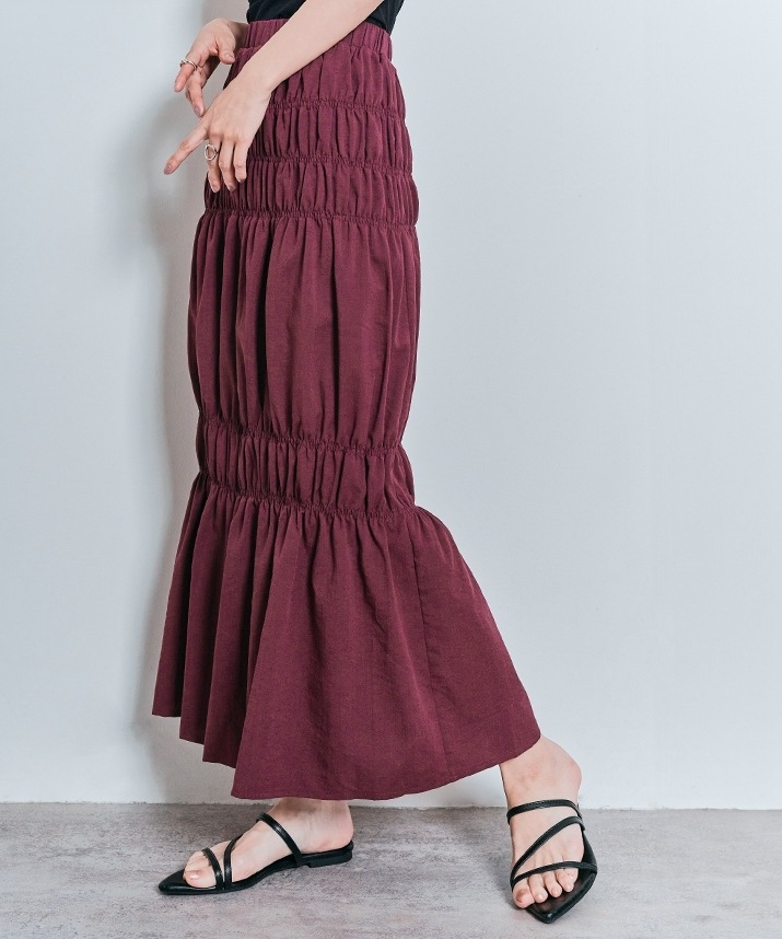【Limited Price】【SET】シャーリングギャザーセットアップ 全3色