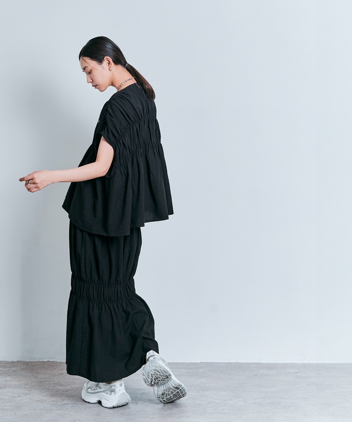 【Limited Price】【SET】シャーリングギャザーセットアップ 全3色