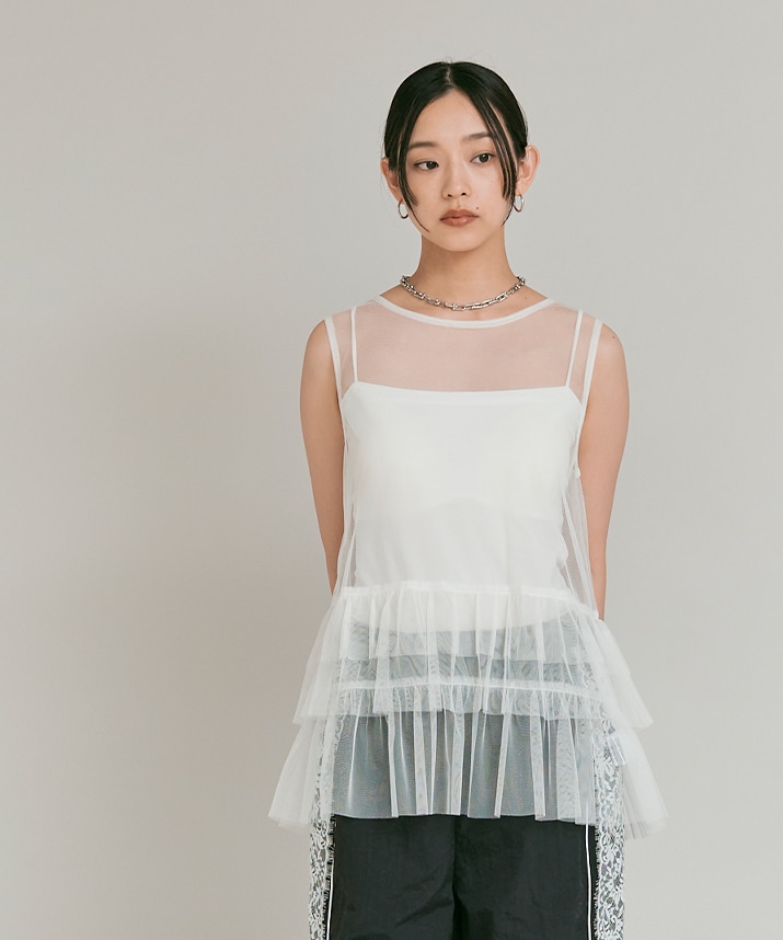 ソフトチュールティアードトップス 全2色 【SALE】 | トップス | W:Huku