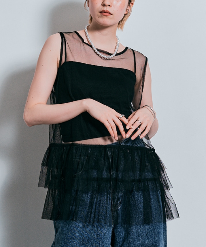 ソフトチュールティアードトップス 全2色 【SALE】 | トップス | W:Huku