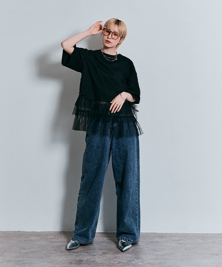 ソフトチュールティアードトップス 全2色 【SALE】 | トップス | W:Huku