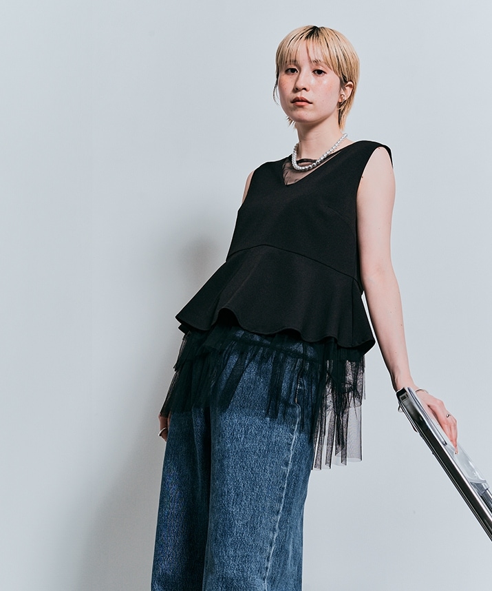 ソフトチュールティアードトップス 全2色 【SALE】 | トップス | W:Huku