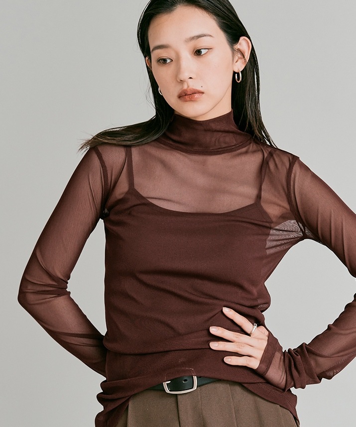 ストレッチメッシュハイネックトップス 全5色 | トップス