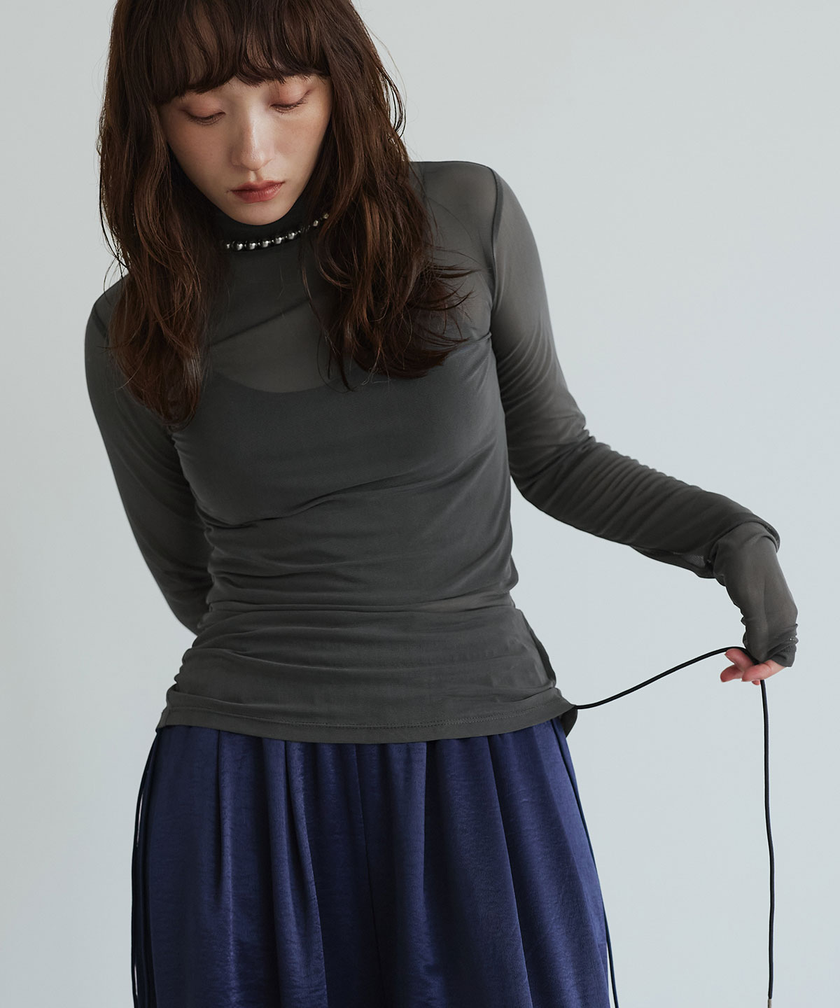 ストレッチメッシュハイネックトップス | トップス | W:Huku
