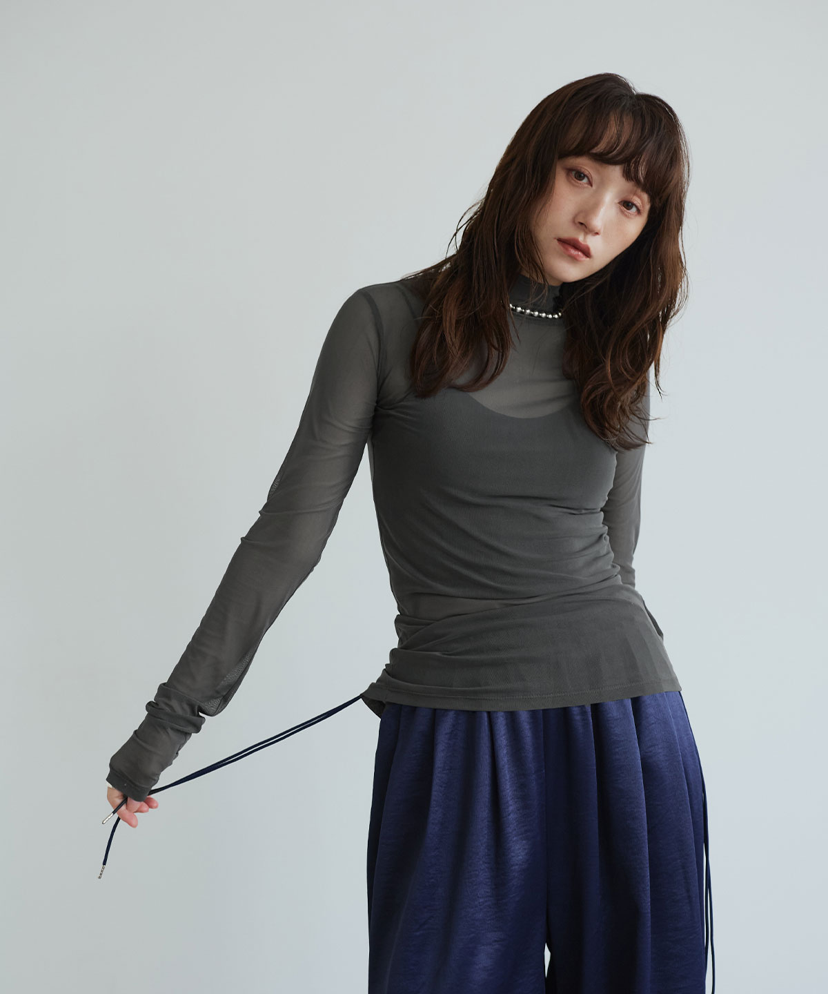ストレッチメッシュハイネックトップス | トップス | W:Huku