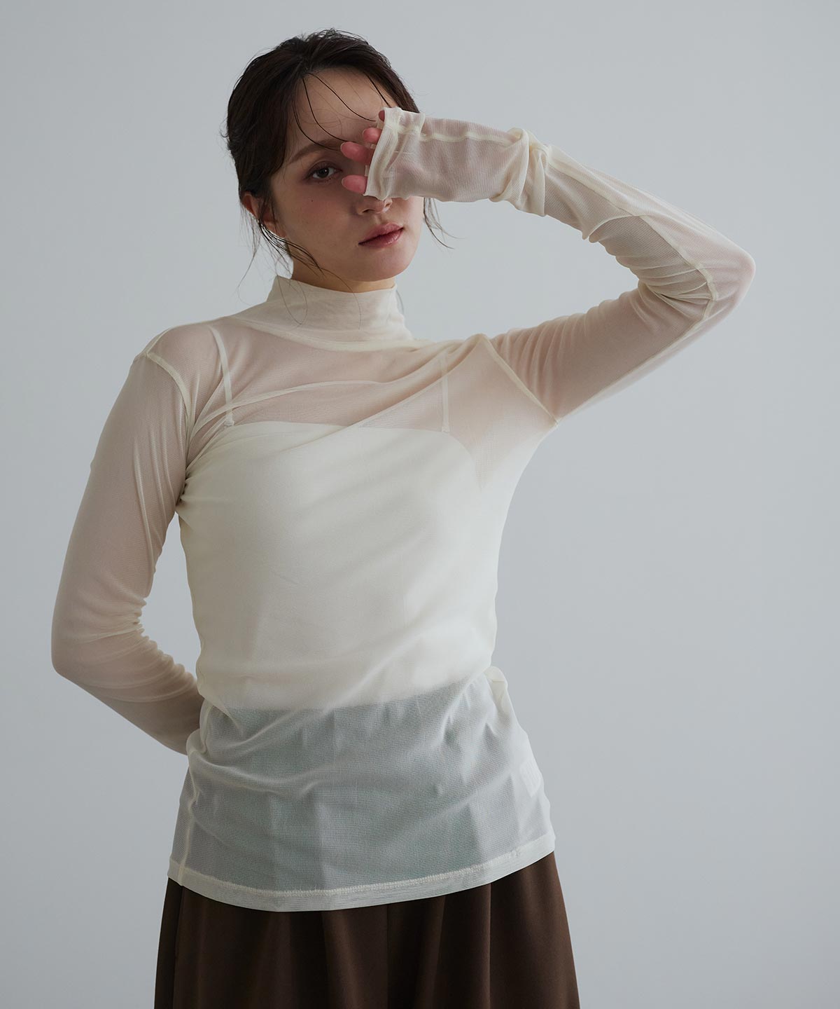 ストレッチメッシュハイネックトップス | トップス,カットソー | W:Huku