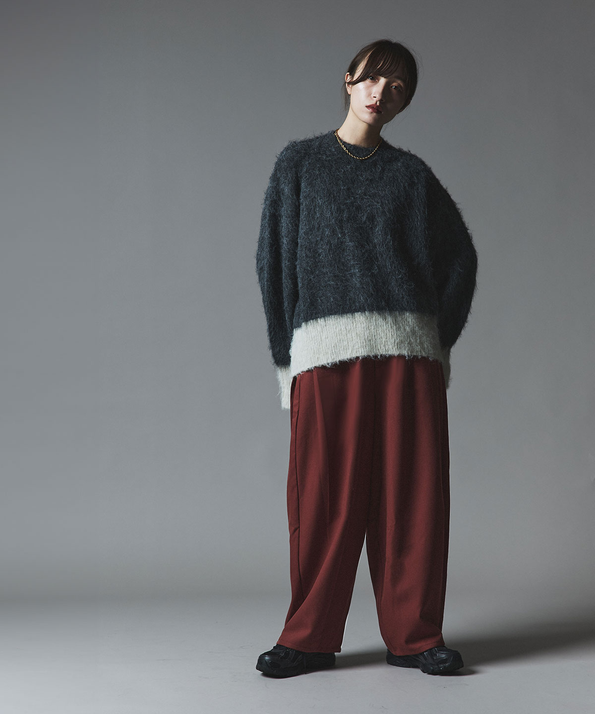 ストレッチソフトツイルコクーンスラックス 全4色