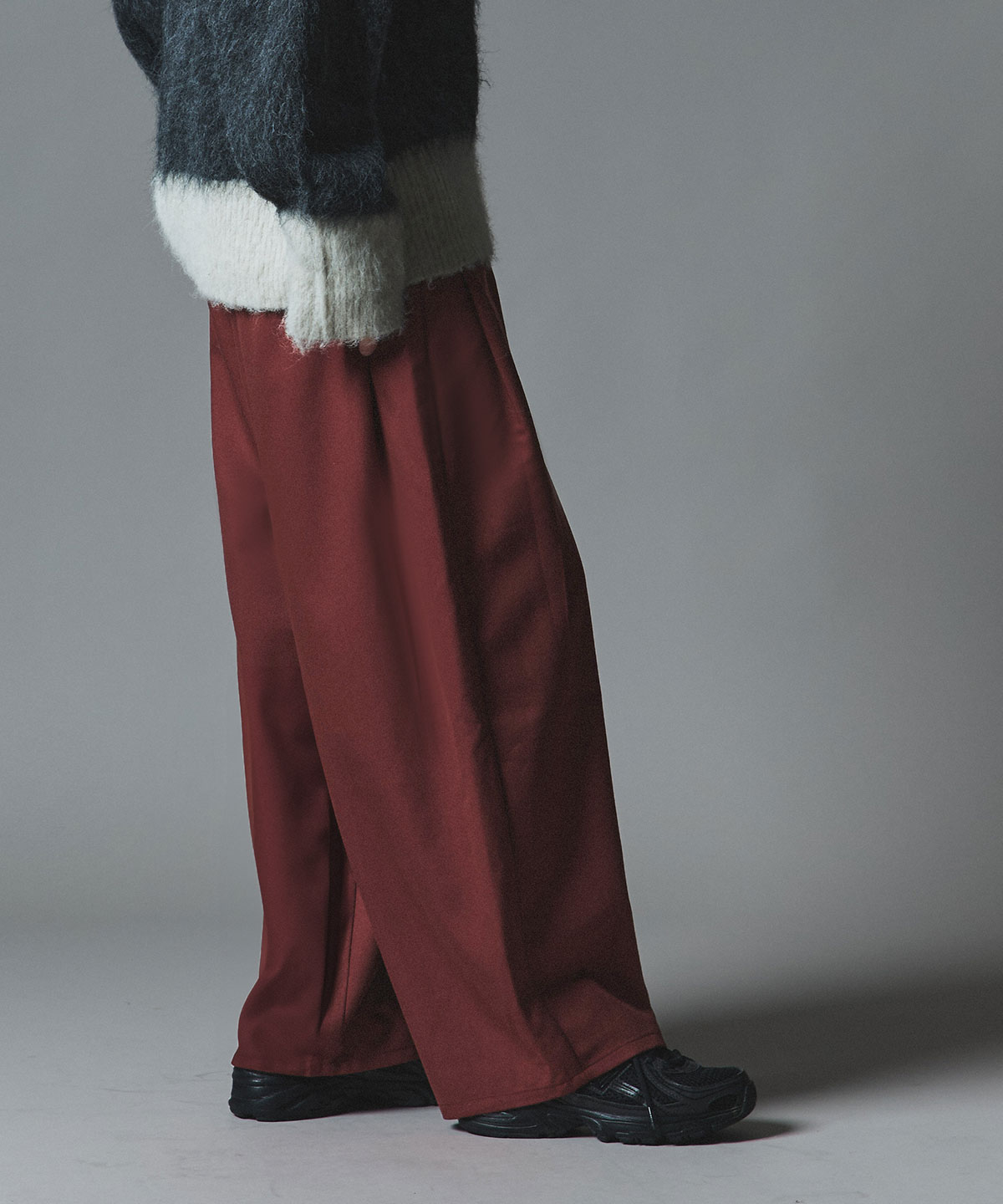 ストレッチソフトツイルコクーンスラックス 全4色