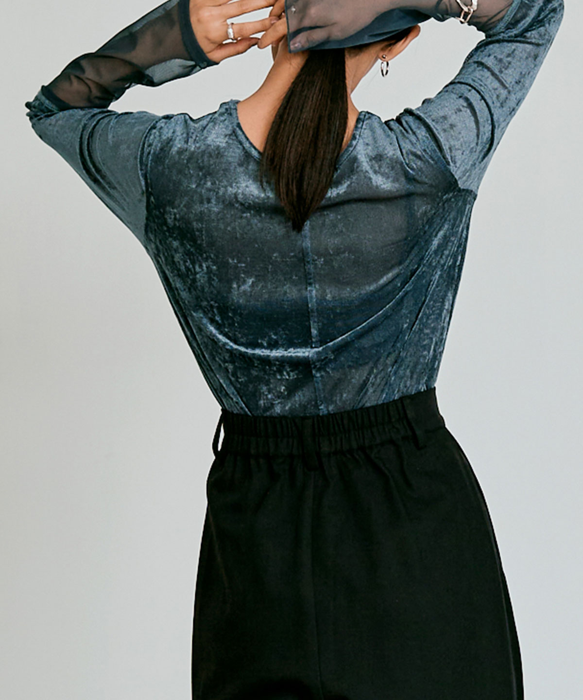 ストレッチソフトツイルコクーンスラックス 全4色