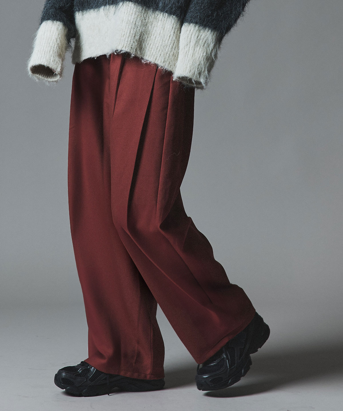 ストレッチソフトツイルコクーンスラックス 全4色