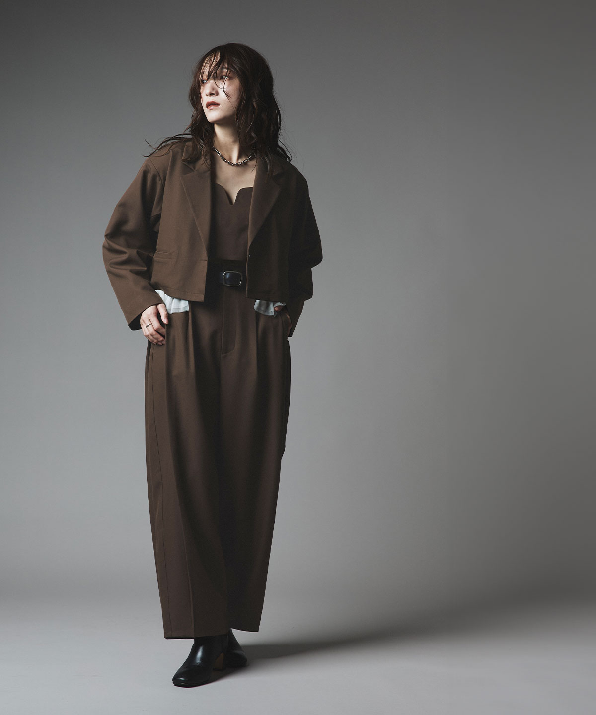 ストレッチソフトツイルコクーンスラックス 全4色