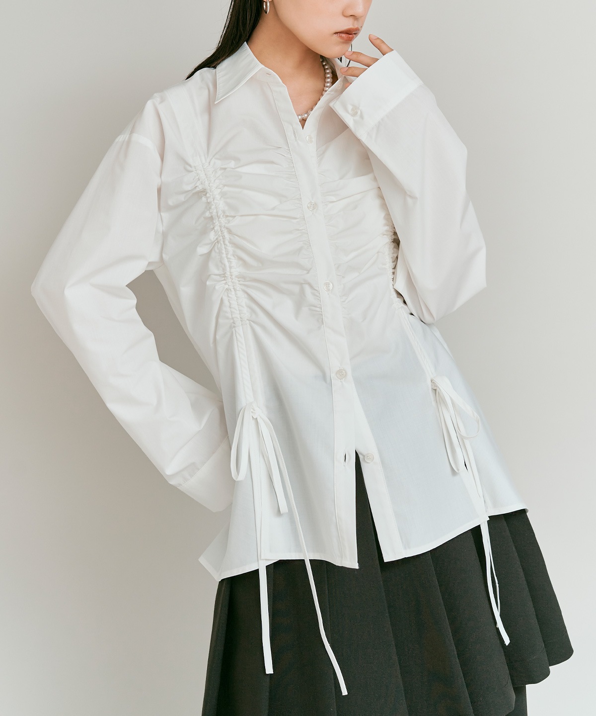 ノンアイロンシャーリングリボンブラウス 全3色 | トップス,シャツ