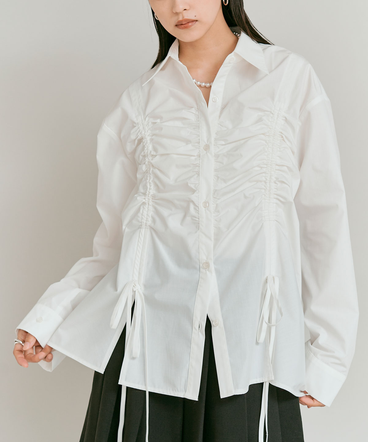 ノンアイロンシャーリングリボンブラウス 全3色 | トップス,シャツ