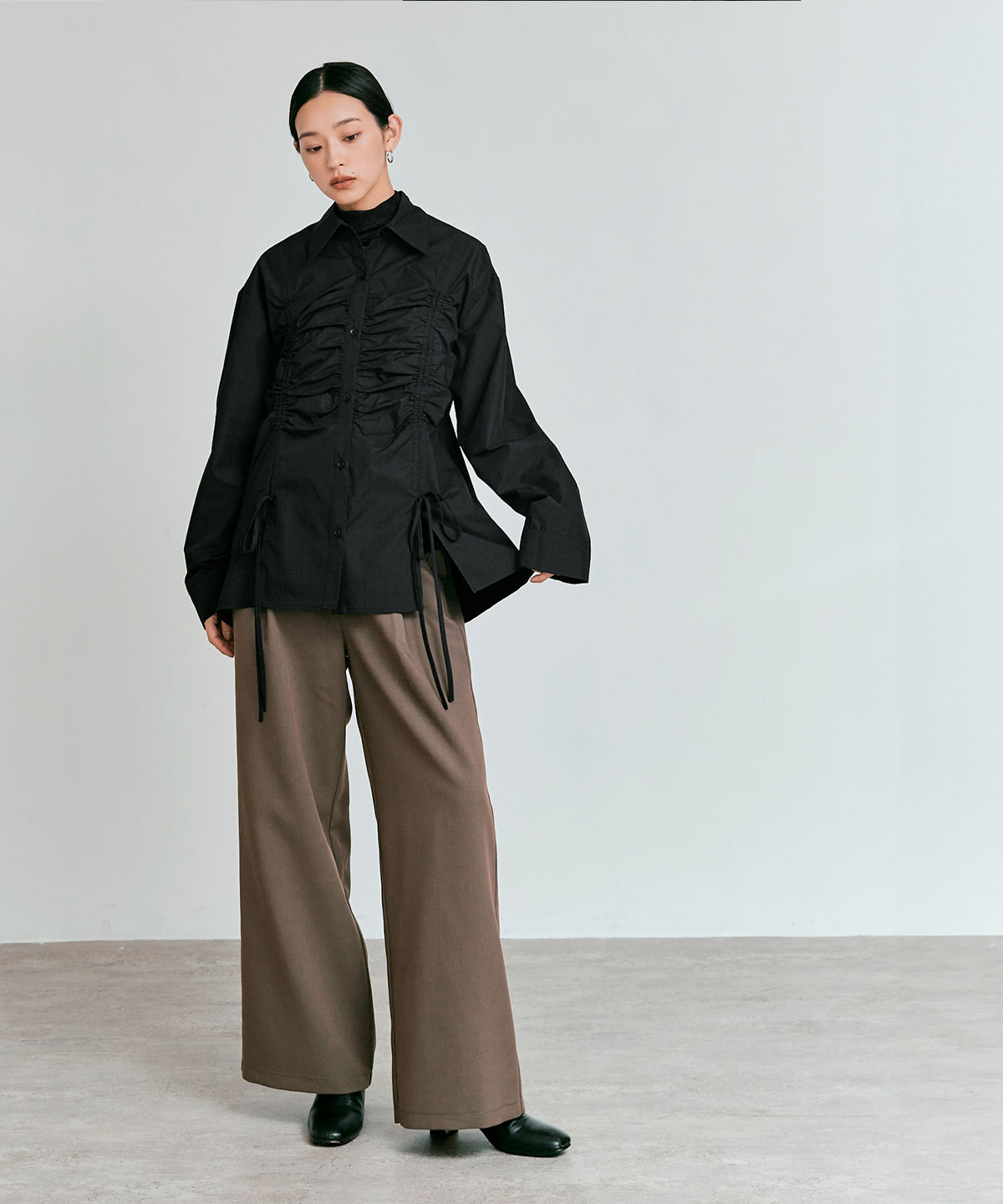 ノンアイロンシャーリングリボンブラウス 全3色 | トップス,シャツ