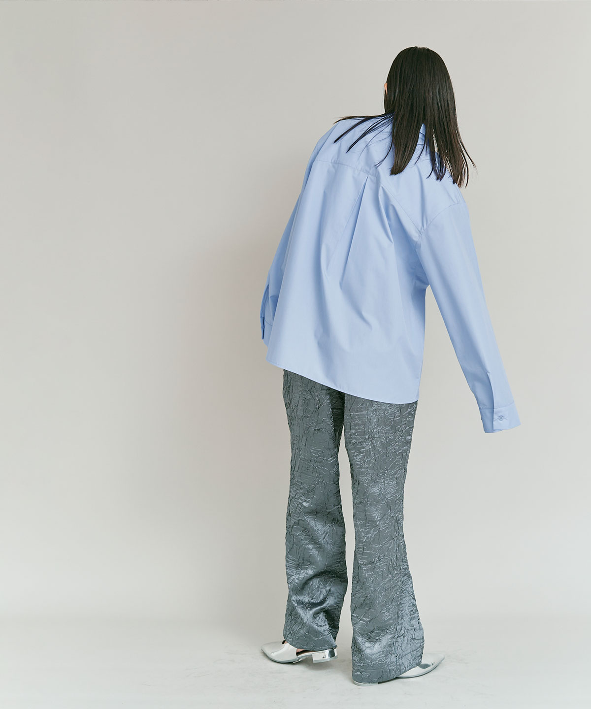 リボンブラウス 水色 リボン服 2color レディース ブラウス トップス 