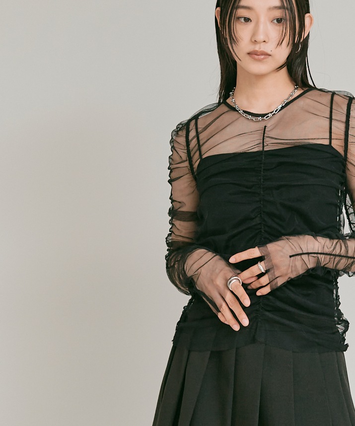 シャーリングシアートップス 全3色 | トップス | W:Huku