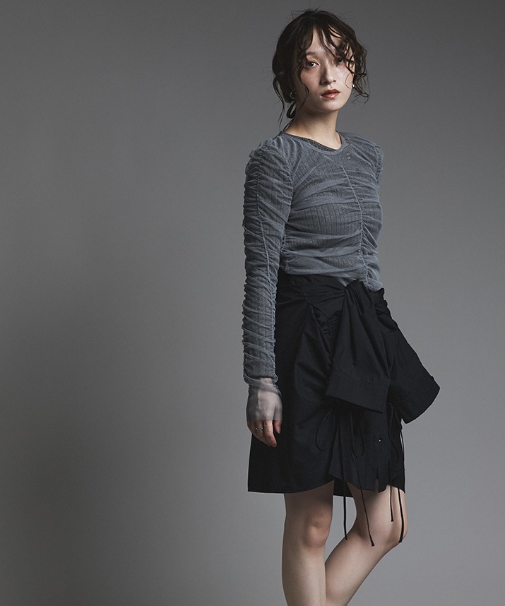 machatt のシャーリングトップス マチャット machatt シャーリングトップス ピンク シャーリング