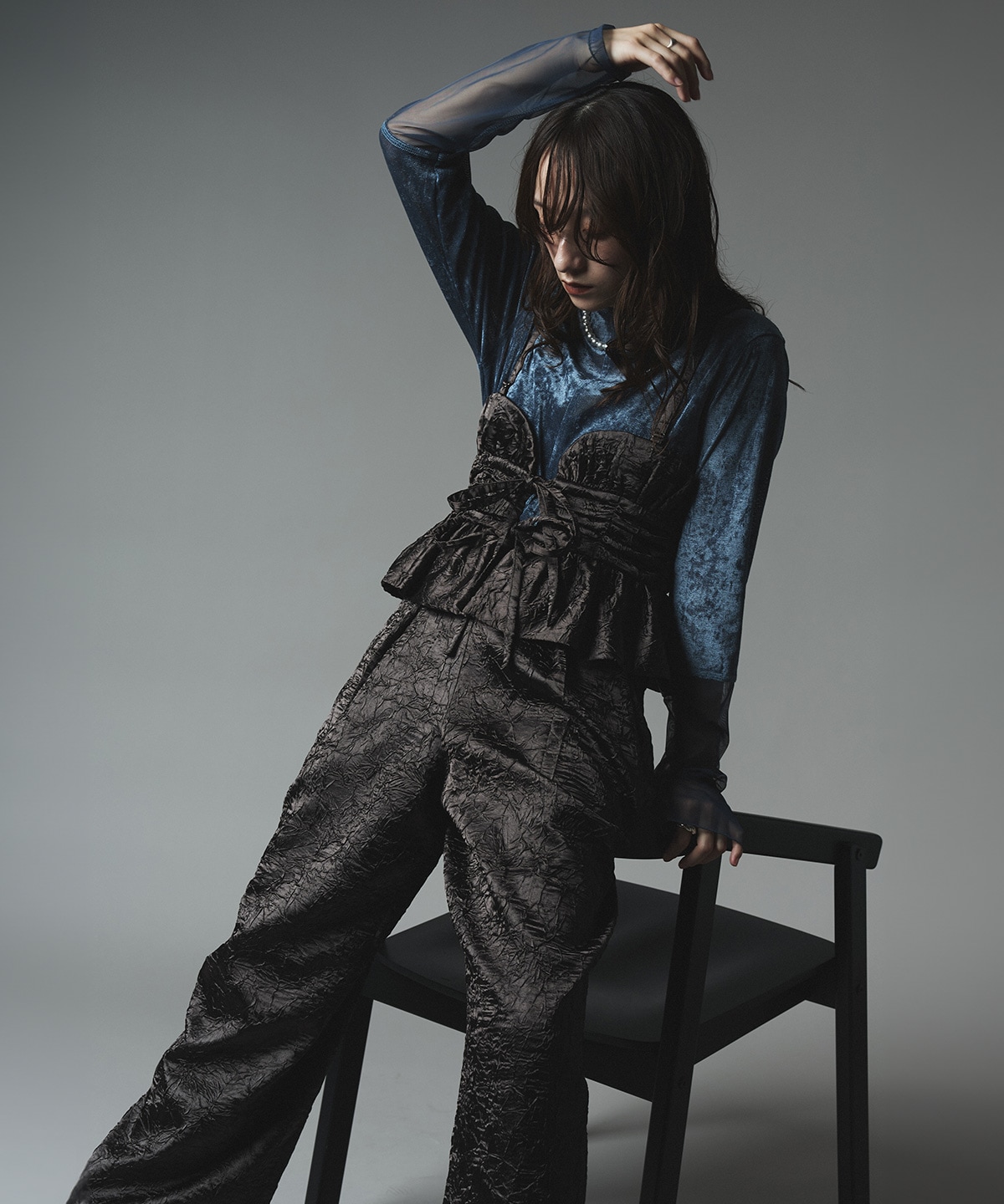 ブライトジャカードコクーンシルエットパンツ 全3色