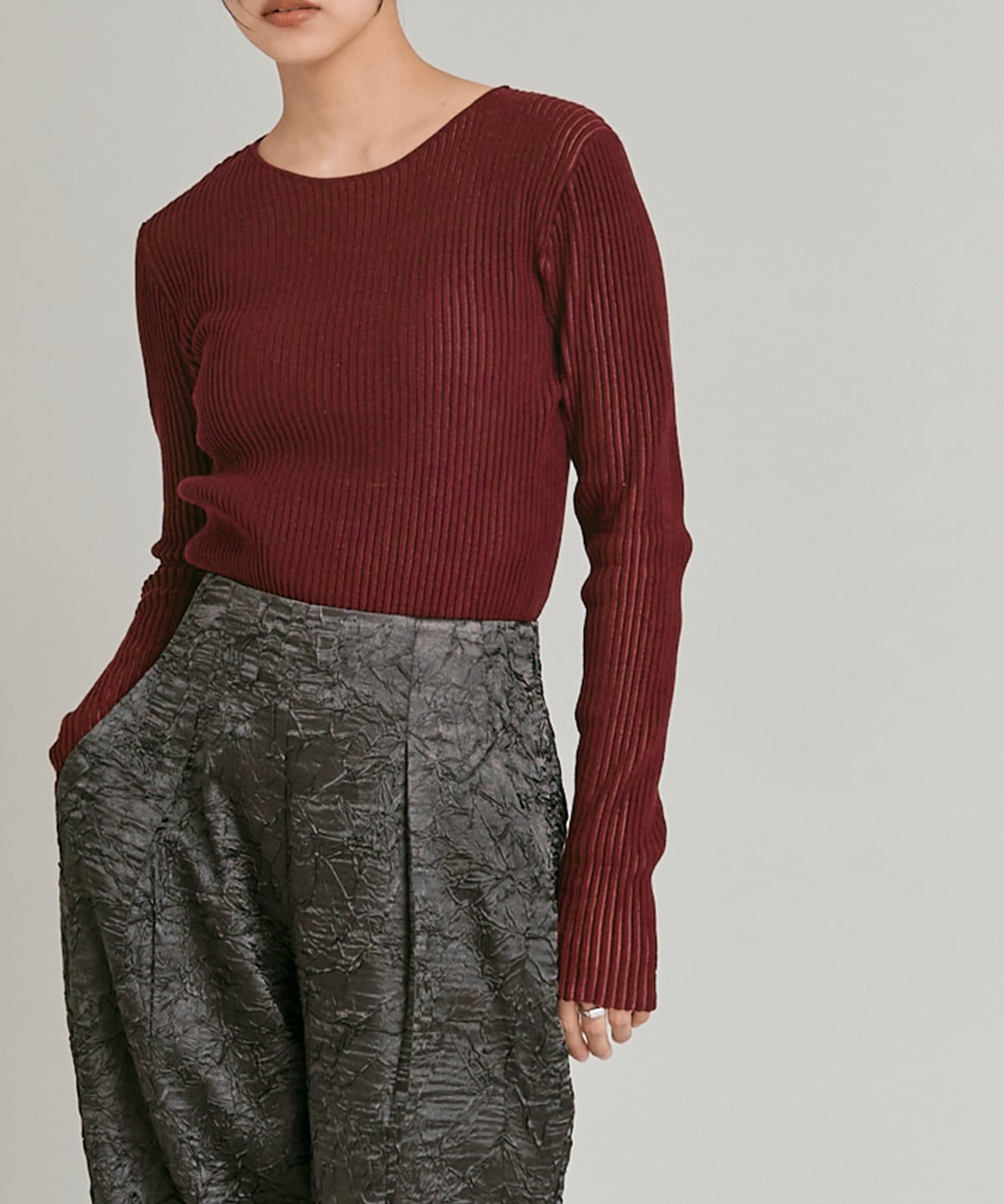 ブライトジャカードコクーンシルエットパンツ 全3色