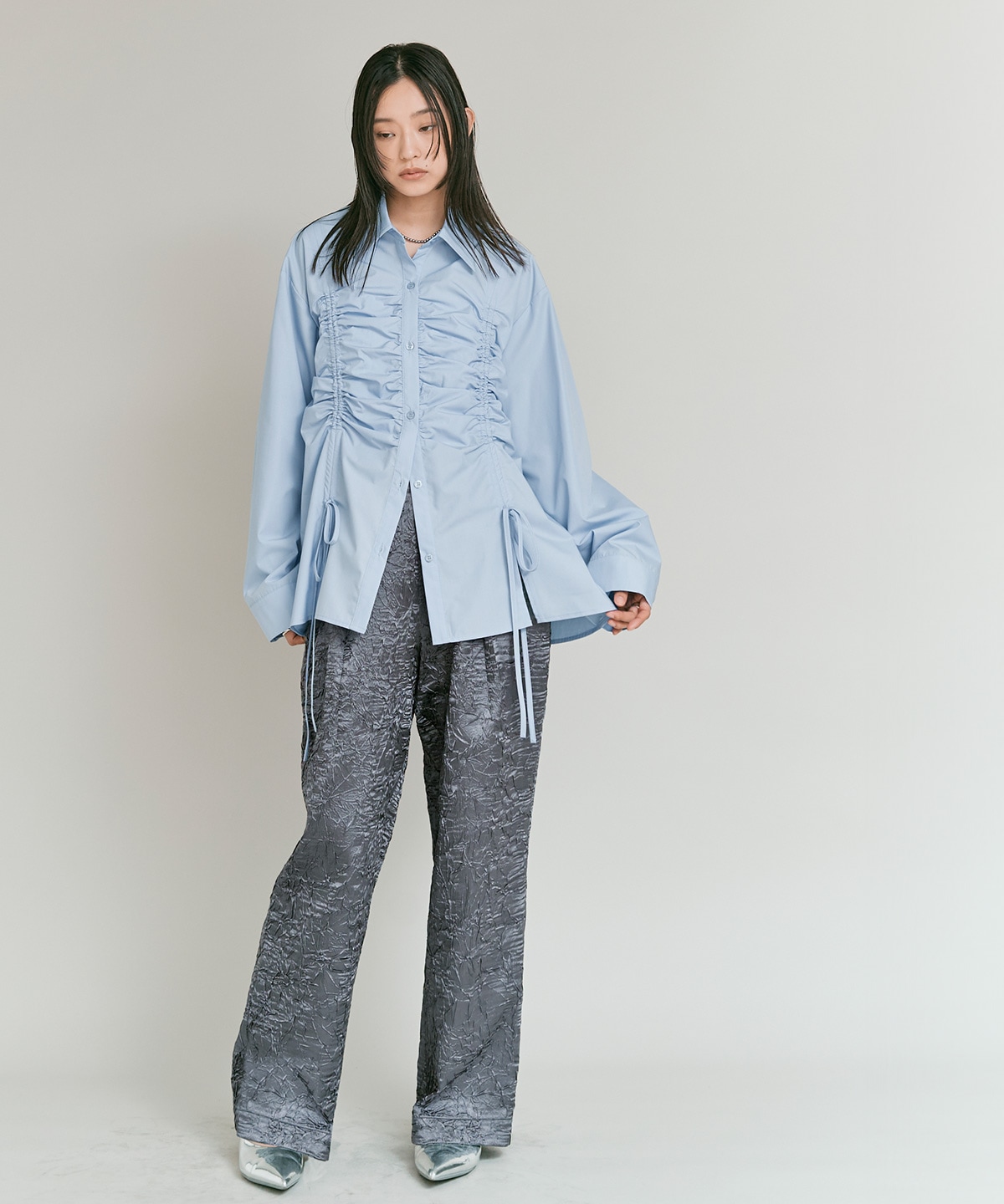 ブライトジャカードコクーンシルエットパンツ 全3色