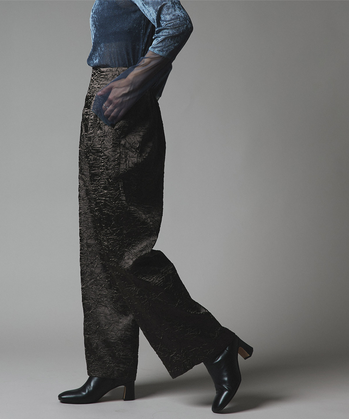 ブライトジャカードコクーンシルエットパンツ 全3色