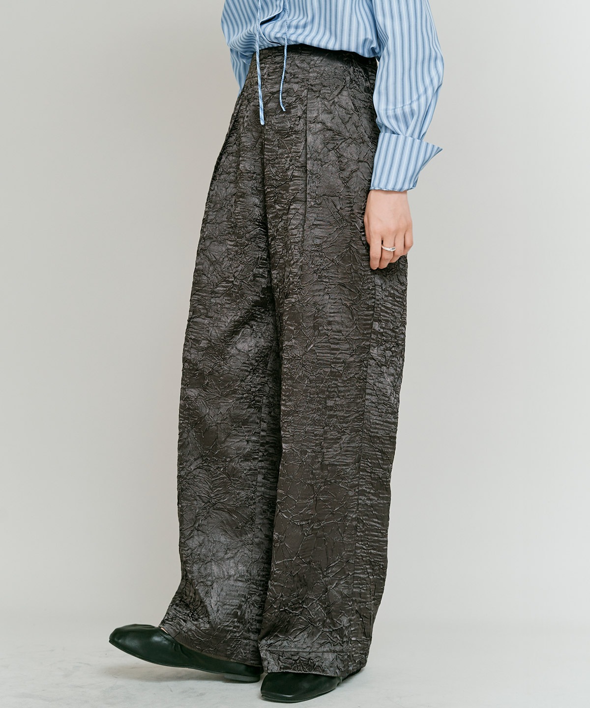 ブライトジャカードコクーンシルエットパンツ 全3色