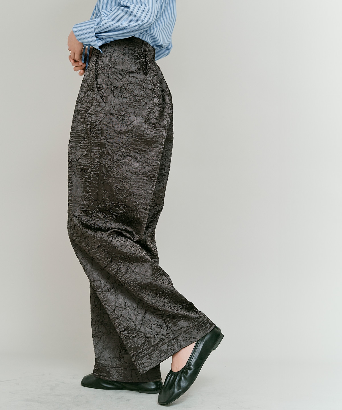 ブライトジャカードコクーンシルエットパンツ 全3色